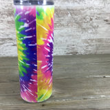 Tie Dye 20 oz Skinny Tumbler with Lid and Straw