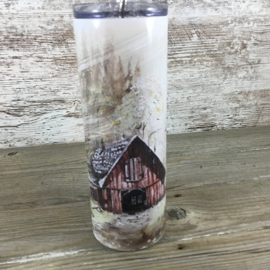 Rustic Barn Farm 20 oz Skinny Tumbler with Straw & Lid