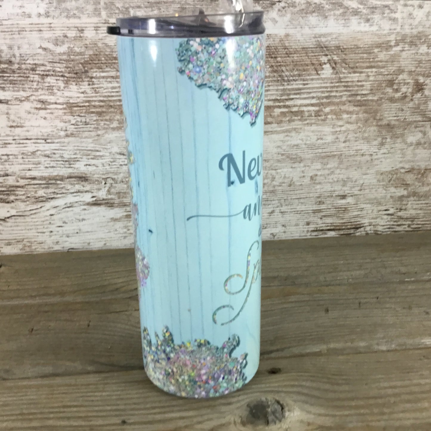 Never Let Anyone Dull Your Sparkle 20 oz Skinny Tumbler with Lid and Straw