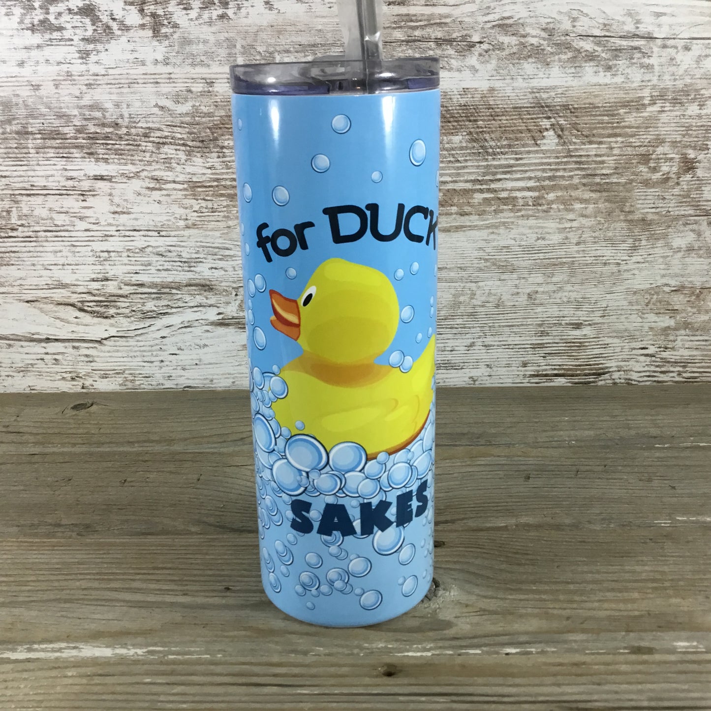 For Duck's Sake - Funny Autocorrect 20 oz Skinny Tumbler 