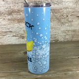 For Duck's Sake - Funny Auto Correct 20 oz Skinny Tumbler with Lid and Straw