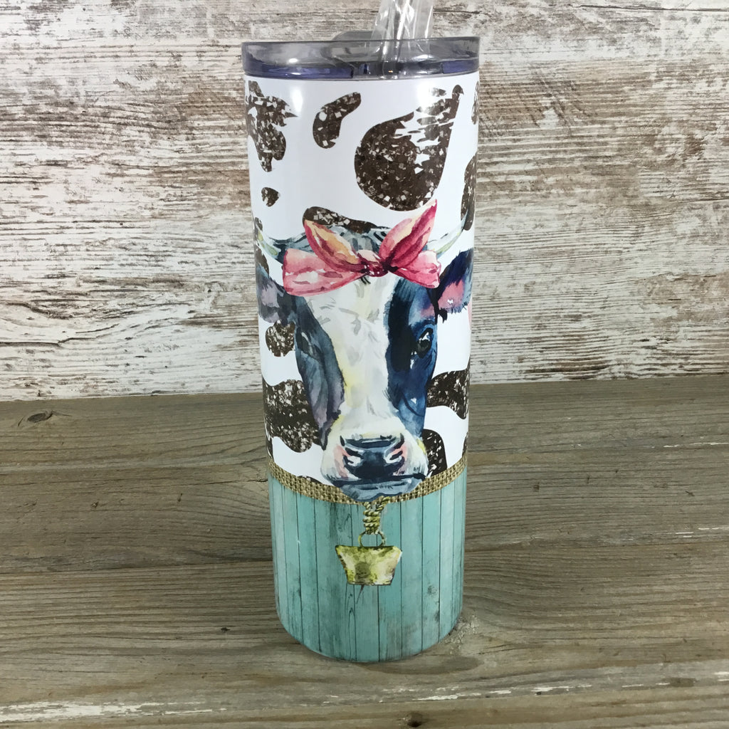 1 Set of Cow Printed Tumbler with Spoon Straw Cow Print Cup with Lid Cute  Coffee Cup 