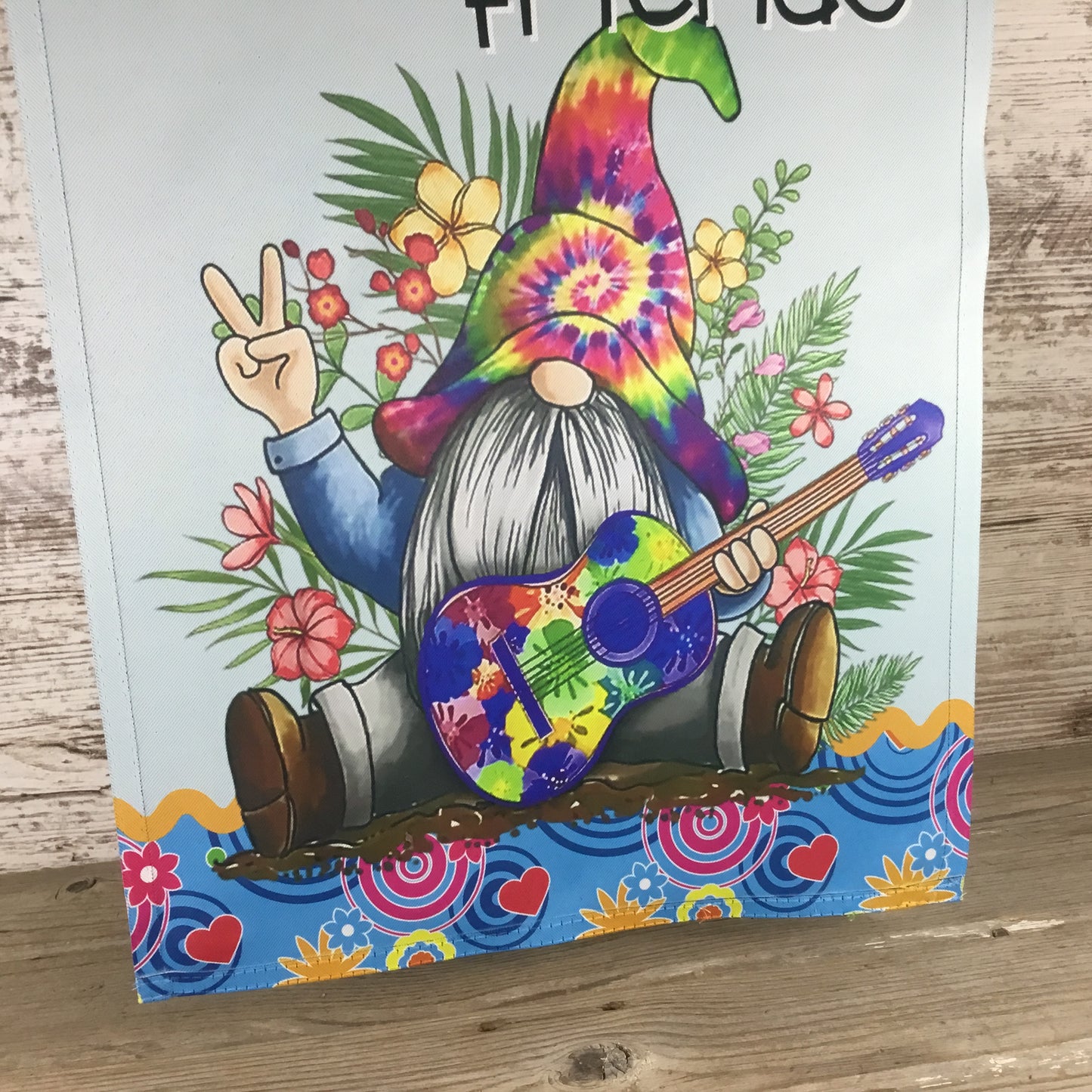 Welcome Hippie Gnome Garden Flag