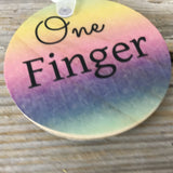One Finger Two Words Key Chain - OOPS
