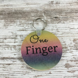 One Finger Two Words Key Chain - OOPS