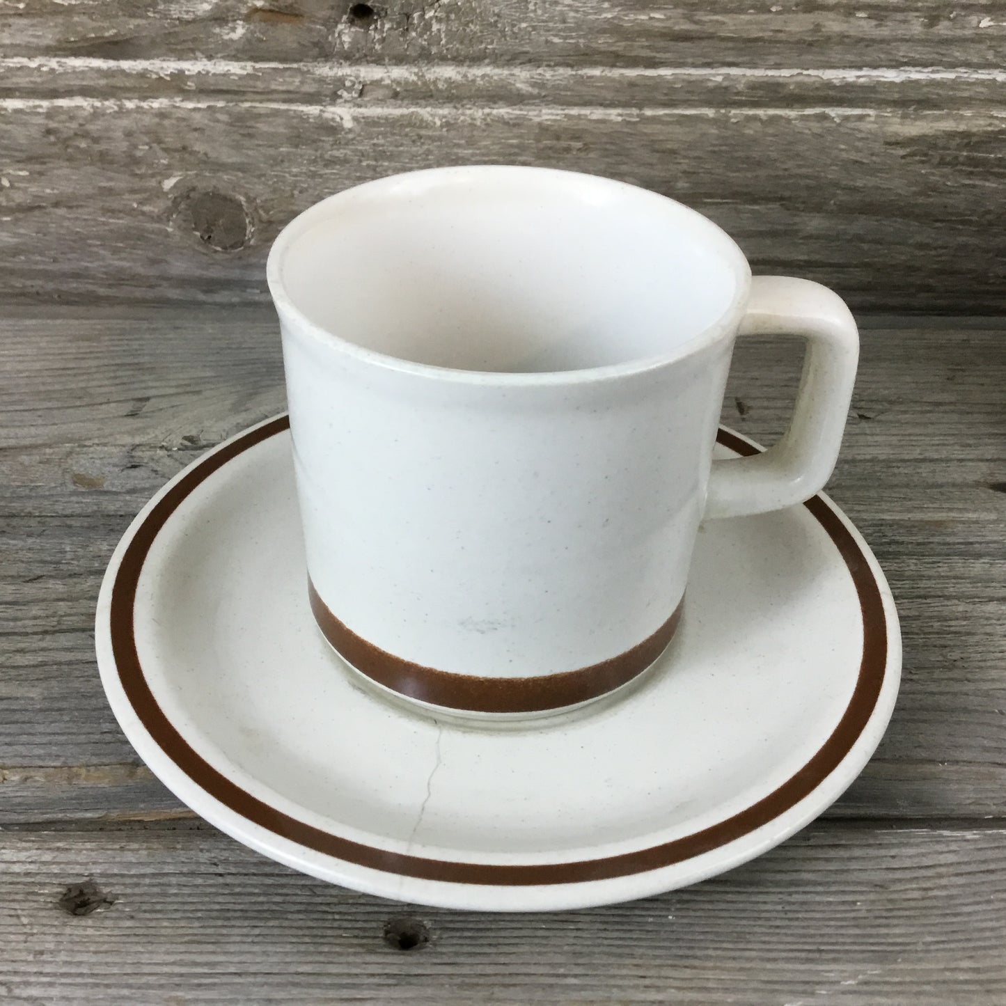 The Woodhaven Collection SunnyBrook Stoneware Cup and Saucer Set