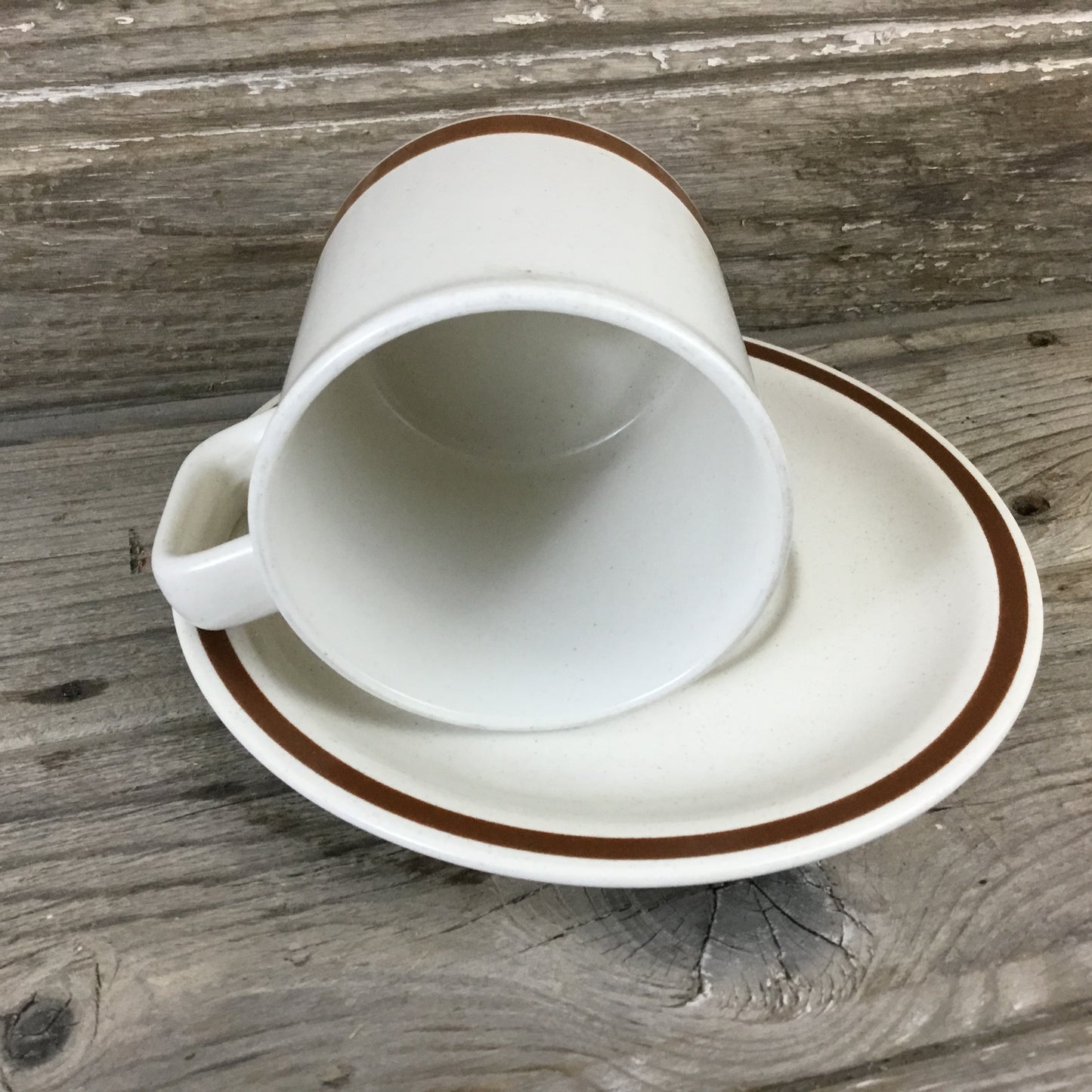 The Woodhaven Collection SunnyBrook Stoneware Cup and Saucer Set