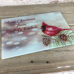 Merry Christmas from Rachel's Kitchen Cardinal Glass Cutting Board