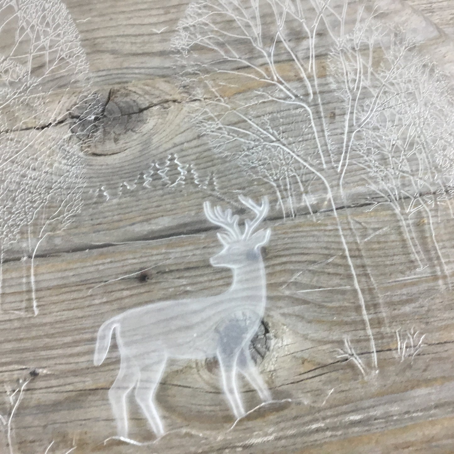 LE Smith 13 inch Crystal Deer Scene Christmas Platter