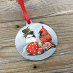 Christmas Cardinal and Sparrow Ornament