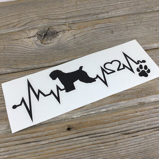 Wheaten Terrier Heartbeat Ekg Vinyl Decal