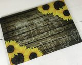 Sunflower Measurement Conversion Glass Cutting Board | Customizable | Available in 2 Sizes"