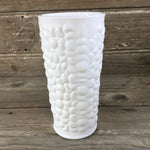 Milk Glass Pebble Leaf Fruit Pattern Vase