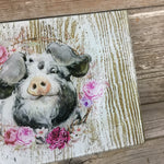Pig Glass Cutting Board White