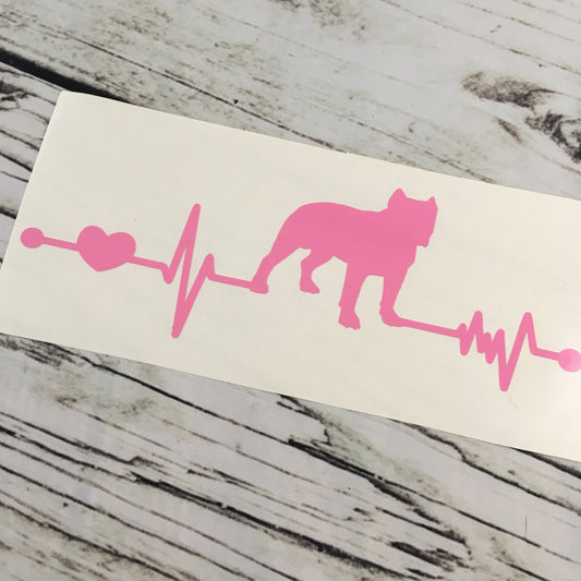 Pitbull Ekg Vinyl Decal