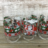 4 The North Pole Express Train McCrory Stores Coca-Cola Christmas Santa Glasses