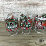 4 The North Pole Express Train McCrory Stores Coca-Cola Christmas Santa Glasses