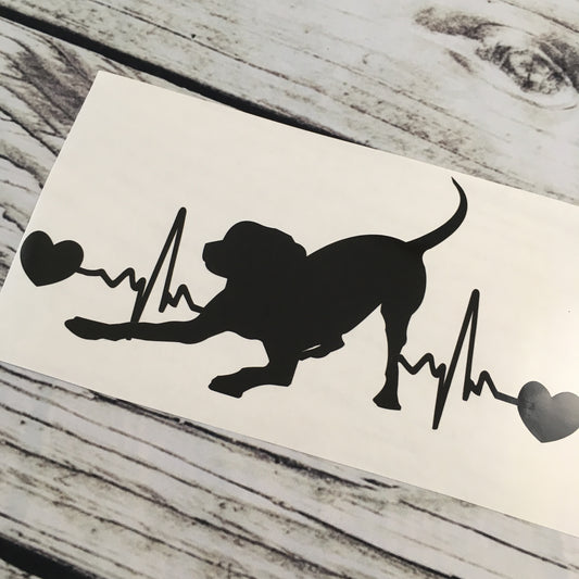 Dog Playing EKG Car Decal