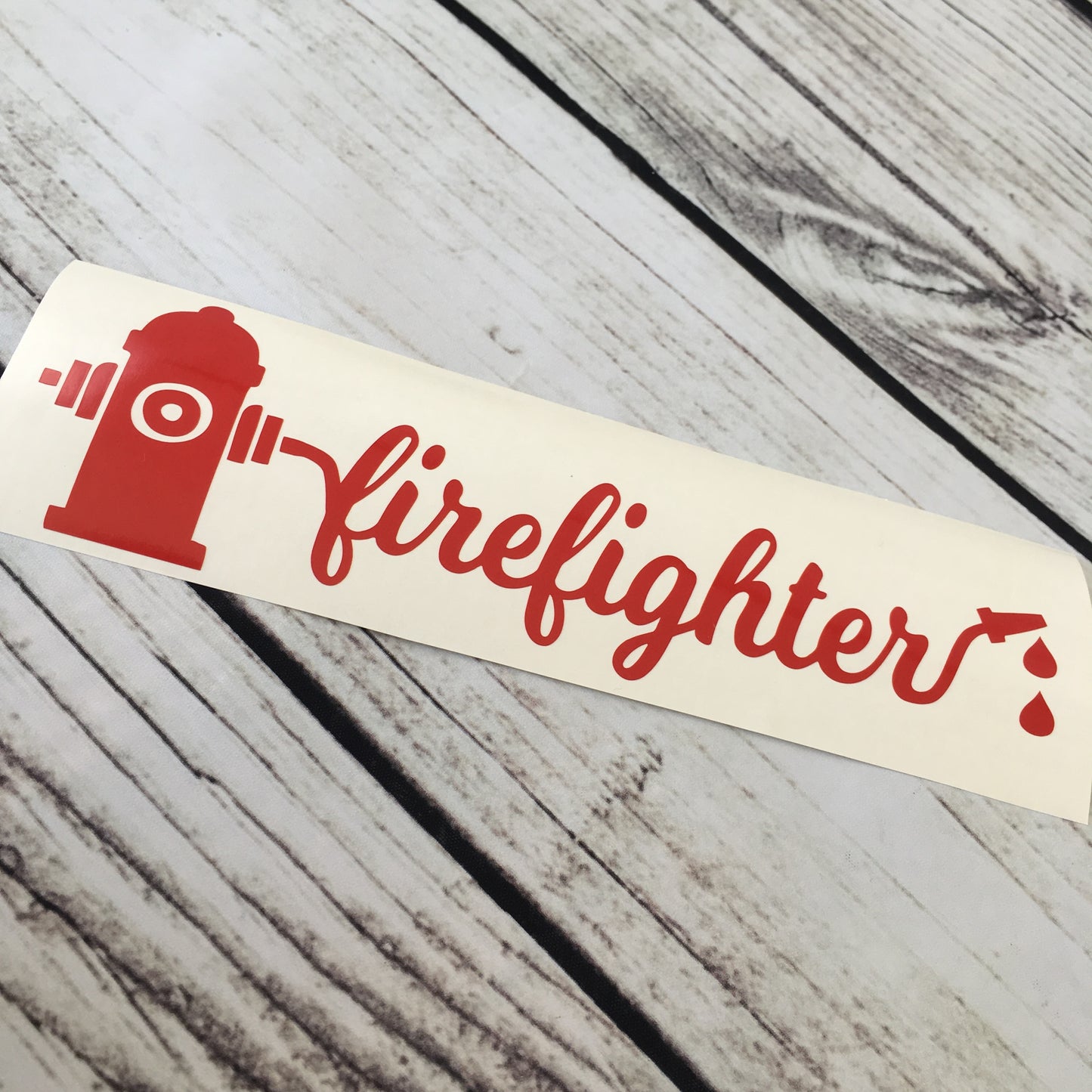 Firefighter Fire Hydrant Vinyl Decal