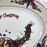 GEI Merry Christmas Santa Reindeer 13 3/4” Oval Serving Platter