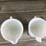 Fostoria Milk Glass Wistar Betsy Ross Creamer and Sugar Dish