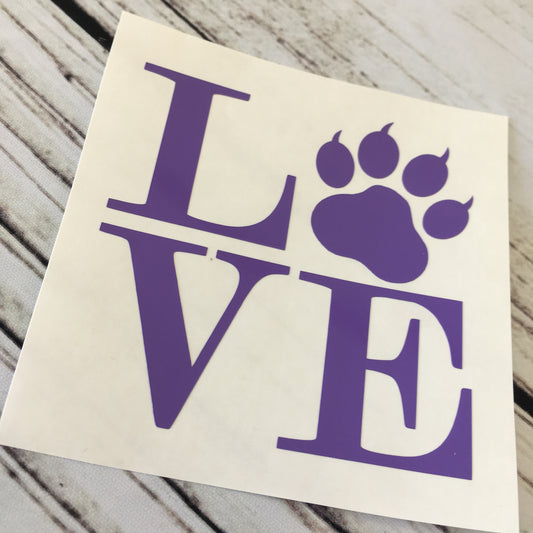 Cat Pawprint Love Car Decal