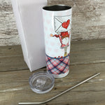 Gnome Be Mine 20 oz Skinny Tumbler with Straw & Lid
