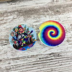 Hippie Gnome Tie Dye Car Coasters