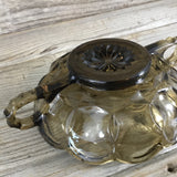 Vintage Anchor Hocking Fairfield Smoke Brown Glass Two Handled Nappy Candy Dish