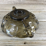 Vintage Anchor Hocking Fairfield Smoke Brown Glass Two Handled Nappy Candy Dish