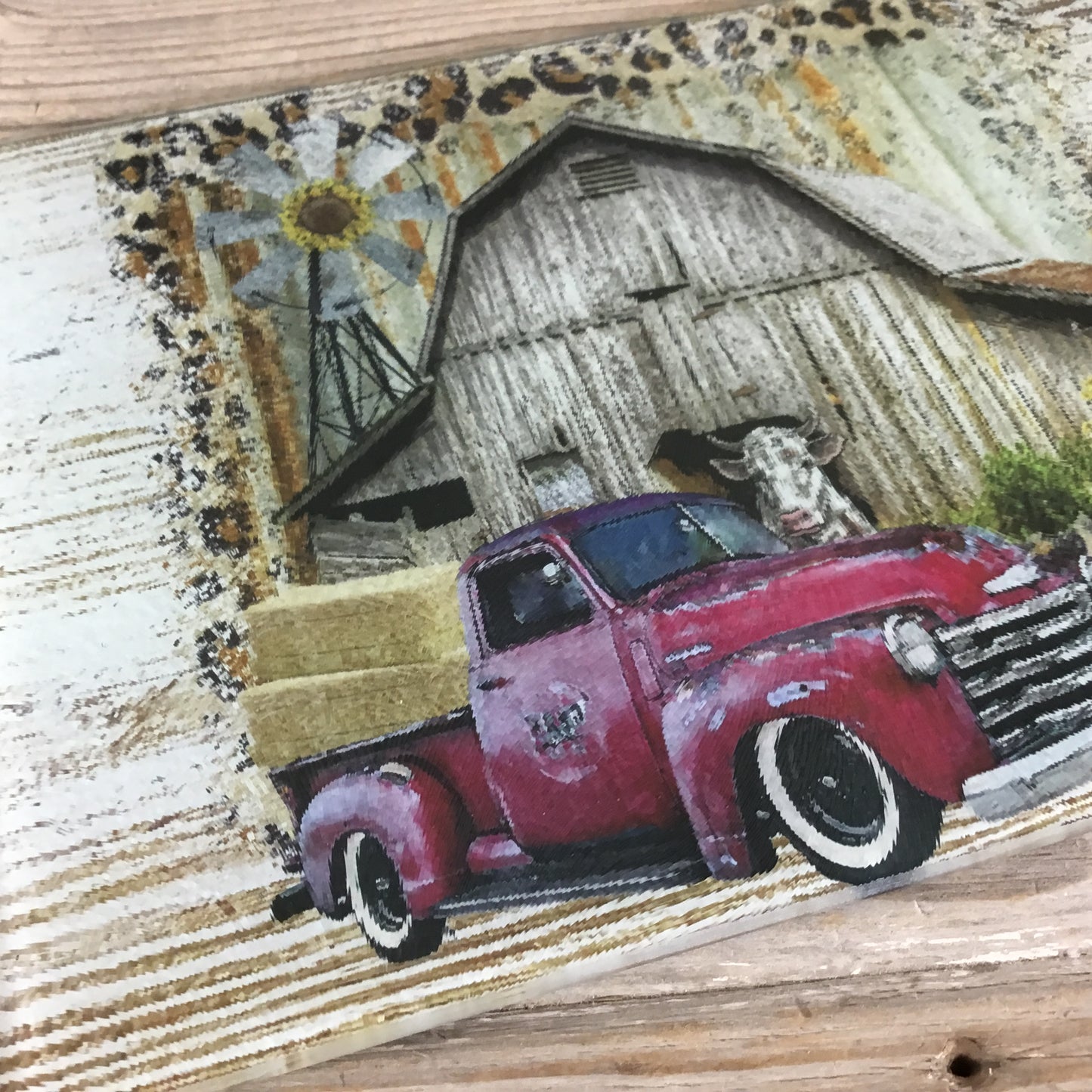 Rustic Farm Glass Cutting Board