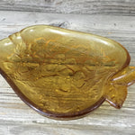Vintage Hazel Atlas Amber Apple Glass Dish