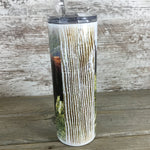Moo You Looking At? Brown Cow 20 oz Skinny Tumbler with Straw & Lid