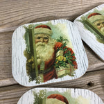 Rustic Santa Claus Coasters Set of 4