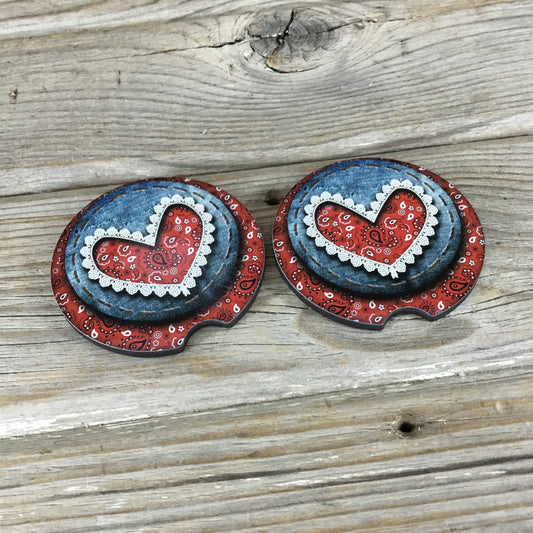 Blue Jean Car Coasters