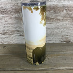 Living Life Black and White Holstein Cow 20 oz Skinny Tumbler with Straw & Lid