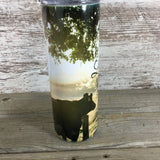 Living Life Black and White Holstein Cow 20 oz Skinny Tumbler with Straw & Lid