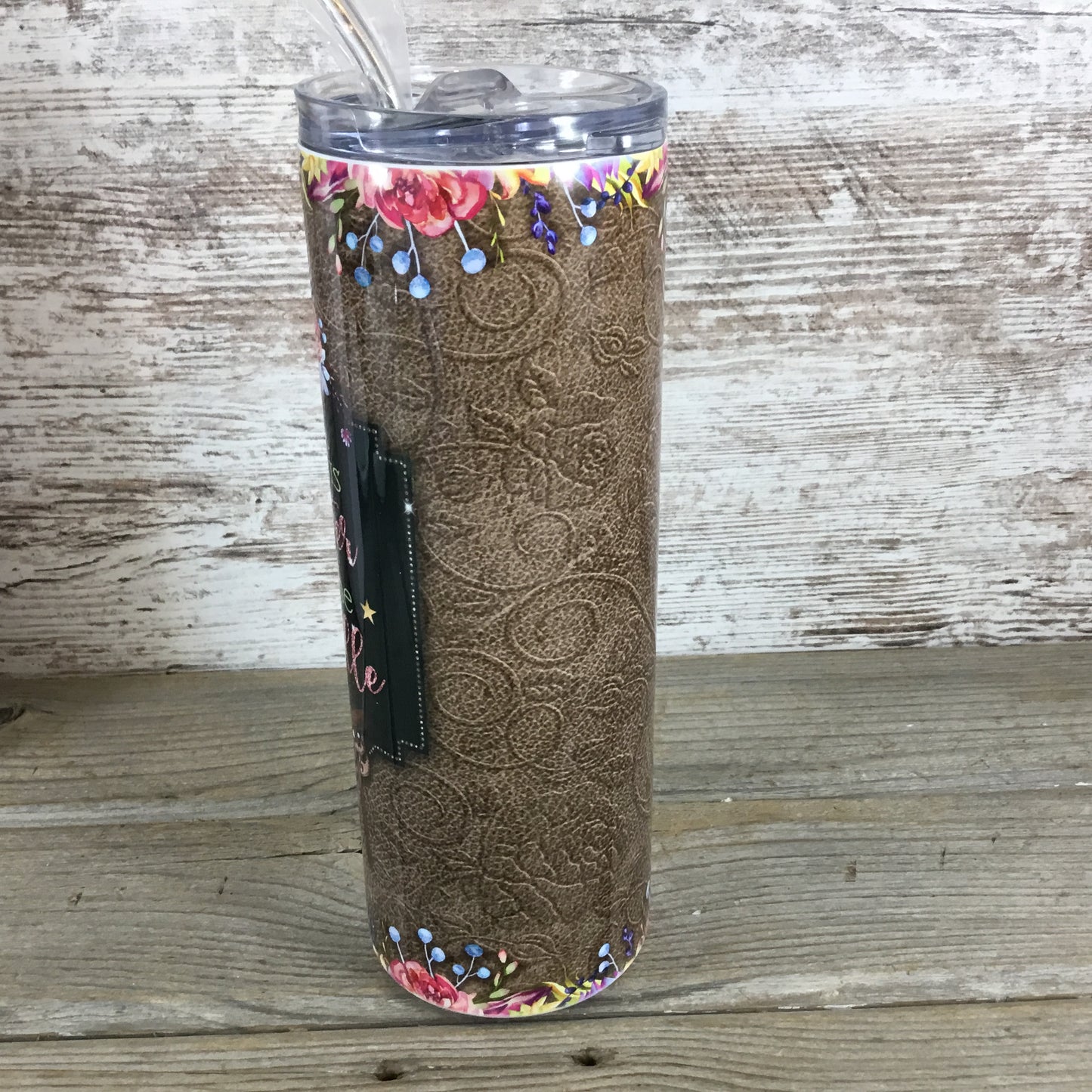 Life is Better in the Saddle 20 oz Skinny Tumbler with Straw & Lid