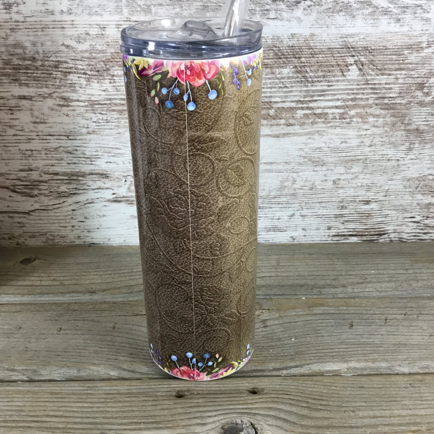 Life is Better in the Saddle 20 oz Skinny Tumbler with Straw & Lid