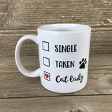 Single, Taken, Cat Lady Check Box Coffee Mug