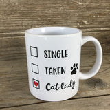 Single, Taken, Cat Lady Check Box Coffee Mug