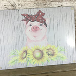 OOPS - Sunflowers Bandana Pig Glass Cutting Board