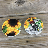 Bandana Donkey She's Beauty She's Grace Sunflower Car Coasters Set of 2