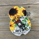Bandana Donkey She's Beauty She's Grace Sunflower Car Coasters Set of 2