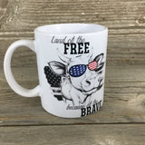  Land of the Free because of the Brave Cow Mug