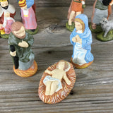 Vintage Christmas Hand Painted Nativity 13 Piece Set 1979