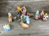 1979 Vintage Hand-Painted Nativity Set - 13 Piece Christmas Decor