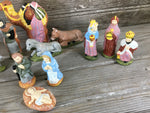 Vintage Christmas Hand Painted Nativity 13 Piece Set 1979