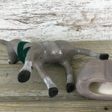 Set of 2 Vintage Ceramic Deer Figurines Hand Painted