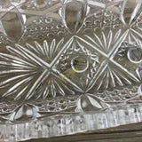 Vintage LE. Smith Crystal EAPG Quintec Clear 8.5" Pickle Dish